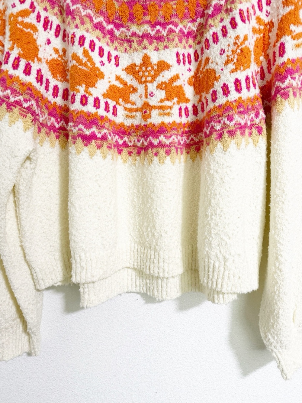 Free People Nellie Fairisle Bunny Slub Knit Oversized Sweater - Picture 6 of 14